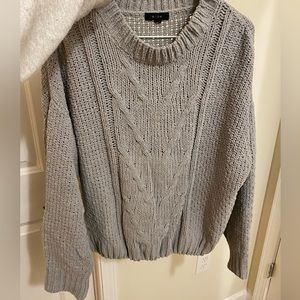 Gray knit sweater